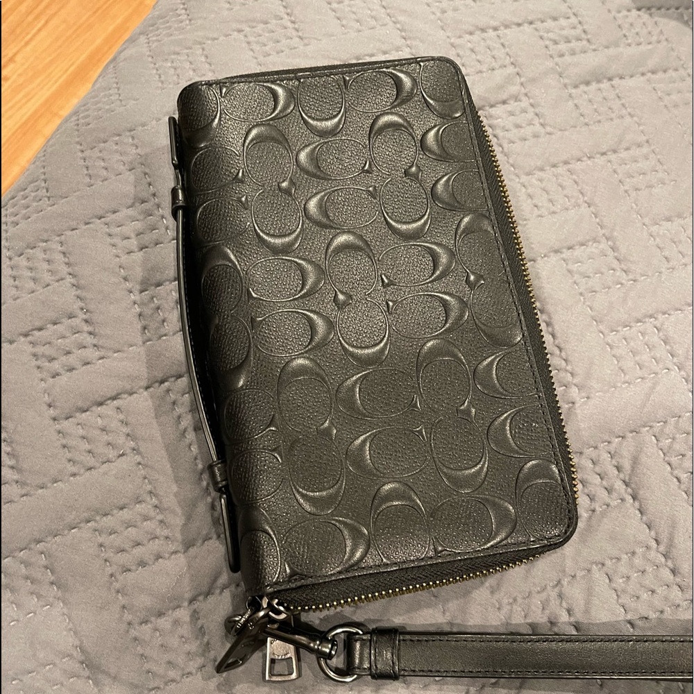 Coach Double Zip Travel Organizer In Signature Leather